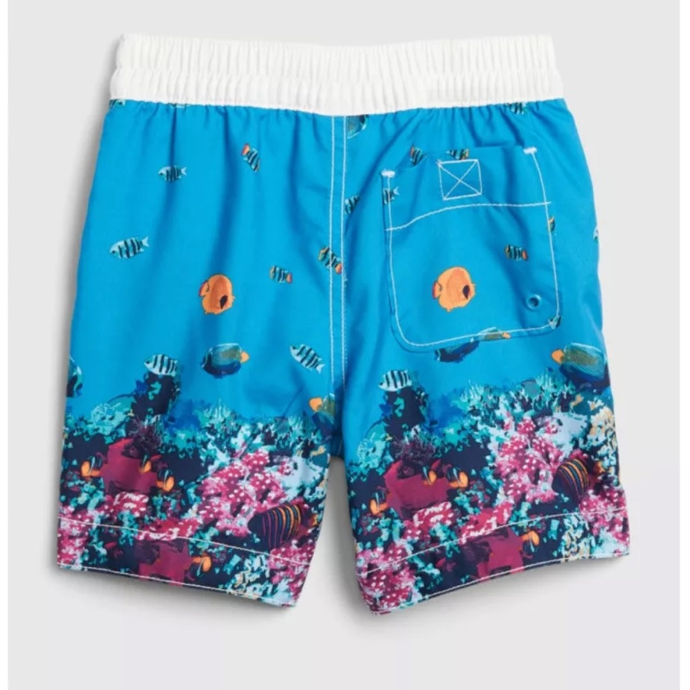 Gap Boys Ocean Fish Swim Trunks Shorts - Picture 2 of 4